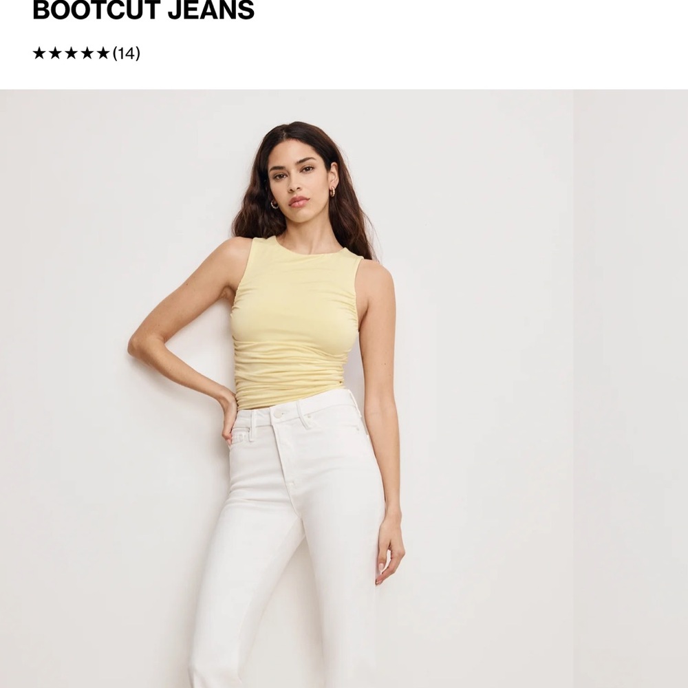 Good American White Bootcut Jeans size 6